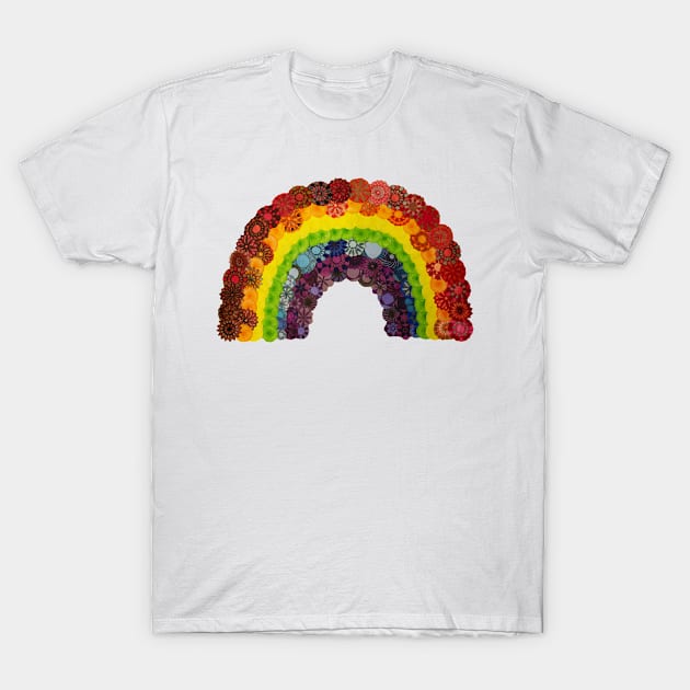 Spirograph Rainbow: a Patterned Spirograph Collage T-Shirt by RachelEDesigns